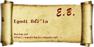 Egedi Béla névjegykártya